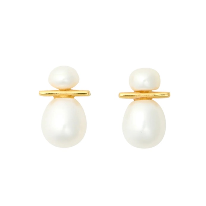 Brinker + Eliza Gold And Pearl Confection Studs